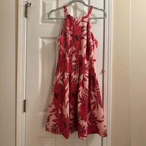 NWOT Vince Camuto Pink and Red Floral Halter Neck Mini Dress Size - 10